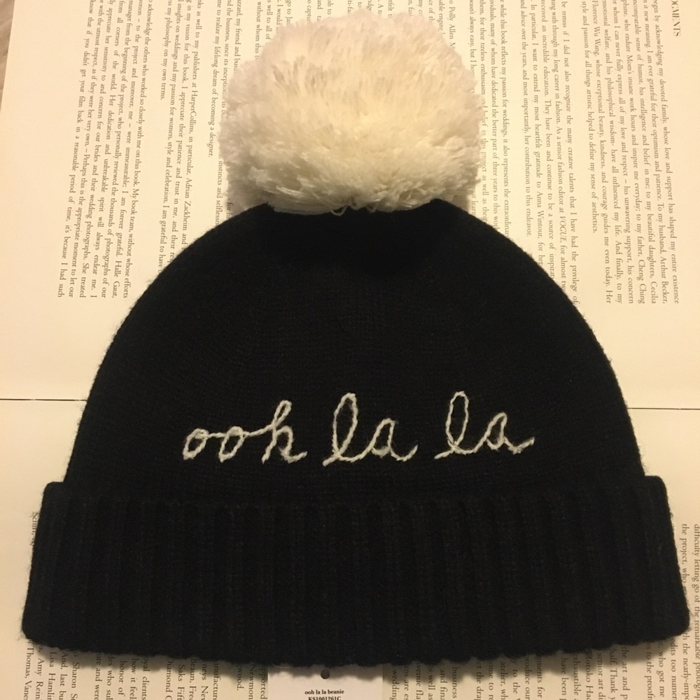 Kate Spade black beanie NWT
